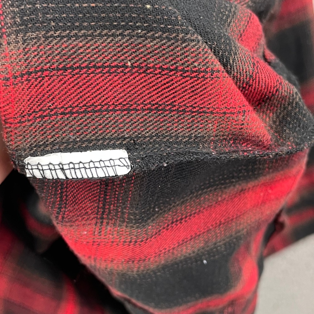 Pashartuk Flannel Western Shirt Mens Large Red Black Plaid Snap Button Academia - Picture 7 of 11